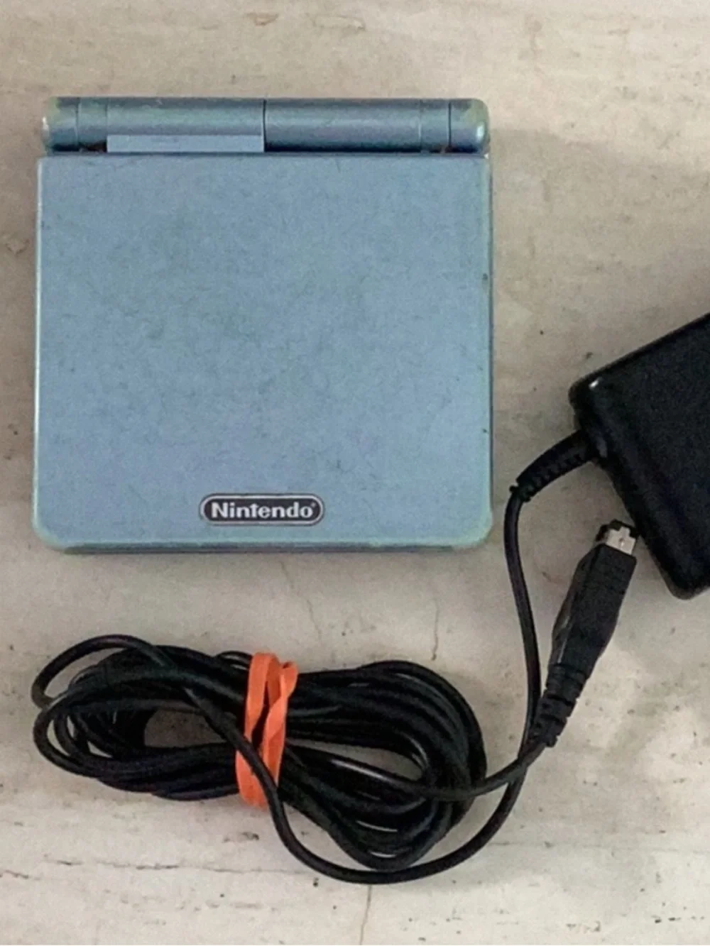 Nintendo Game Boy Advance SP Console Back Lit AGS-101 Pearl Blue Charger Working